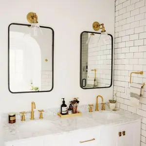 cermin besi minimalis round cermin kamar mandi