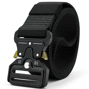 Ikat Pinggang Tactical Military Gesper Outdoor Sabuk Belt Black Buckle Kanvas