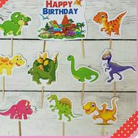 Gambar topper cake hiasan kue ulang tahun karakter dinosaurus dari recht shop Kota Bekasi 1 Tokopedia