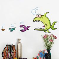 Gambar Stiker Dinding / Kaca / Wall Sticker (Ikan Besar Mengejar Ikan Kecil) dari Dunia Jasmine Kota Surabaya 2 Tokopedia