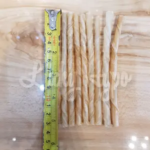 Tulang Anjing Gigitan Rawhide Twist stick Natural 5"