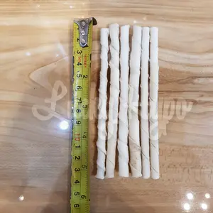 Tulang Anjing Gigitan Rawhide Twist Stick Susu 5"