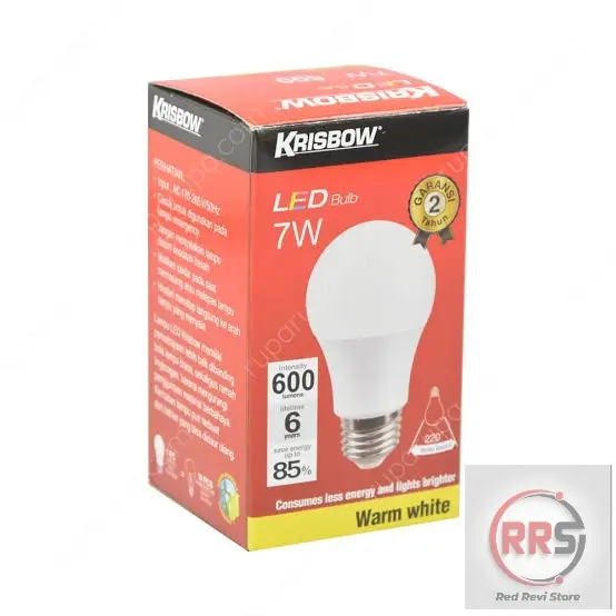 Lampu LED Bohlam LED Krisbow 7 Watt - Kuning Warm White