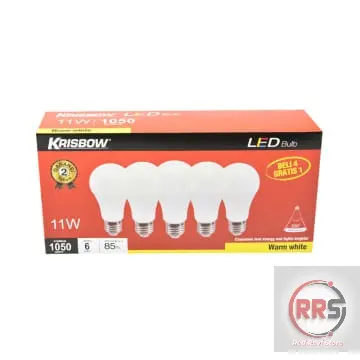 Lampu LED Bohlam LED Krisbow 11 Watt - Kuning Warm White