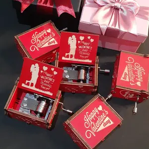 kotak musik kado music box hadiah happy valentine day merah