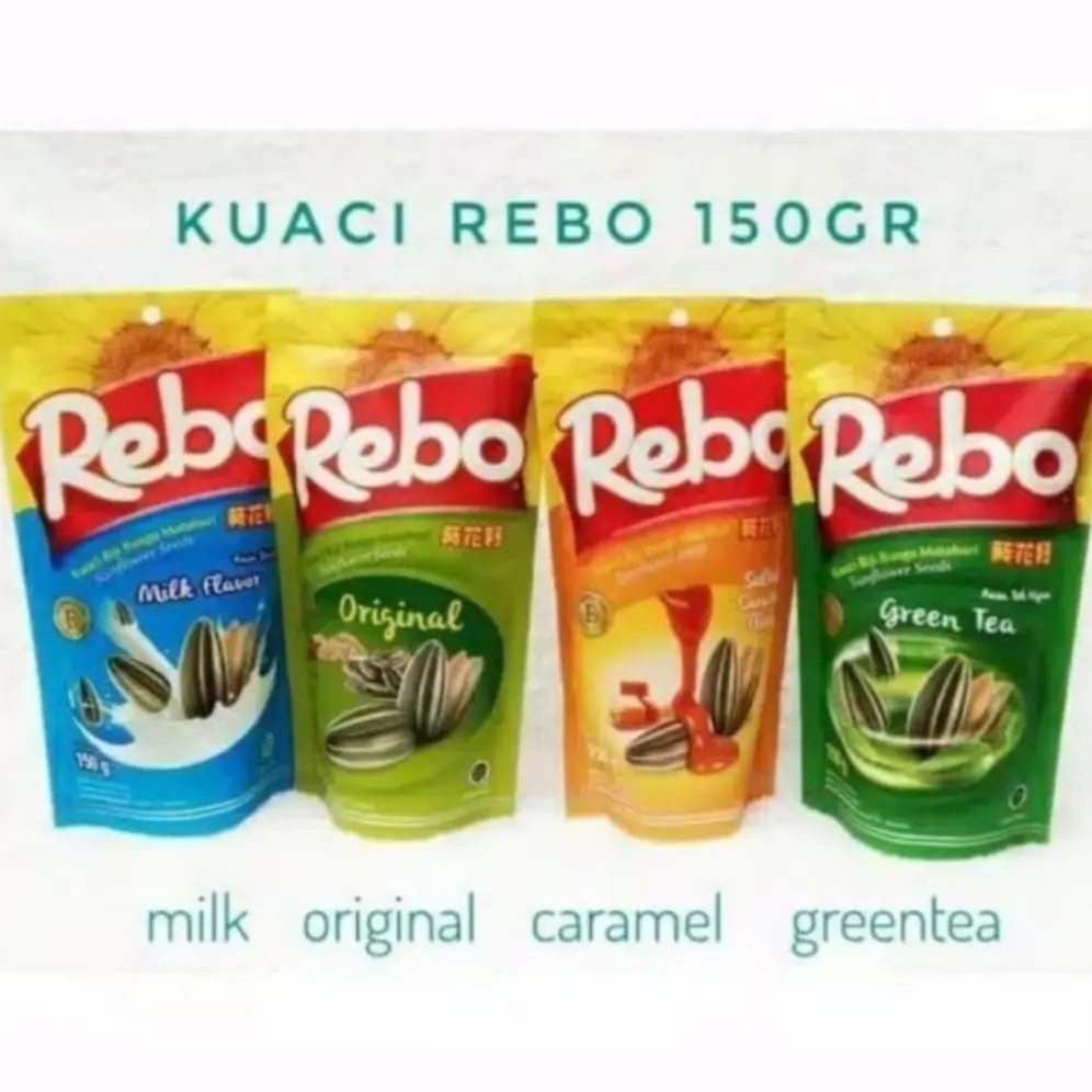 Kuaci REBO Pouch [1 POUCH Isi 120g] - Kuaci Biji Bunga Matahari Rasanya Enak Banget Snack Camilan Murah Ecer Grosir - Beli Banyak = Makin Murah!!!