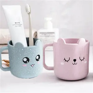 Gelas Jerami Mug/Tempat Sikat Gigi/ Cangkir Gelas Motif Karakter Bahan