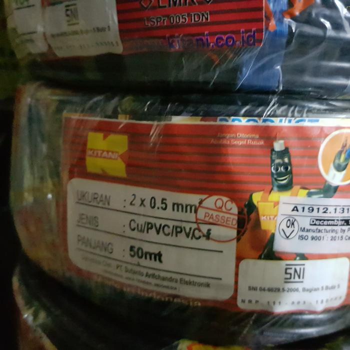 Gambar Kabel Listrik Flexible HITAM NYLHY 2x0.5 KITANI Serabut SNI (50Meter) dari Amaritista Kab. Tangerang Tokopedia