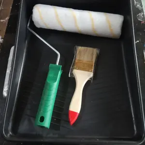 Paket Lengkap Kuas Roll Bak Cat 3 In 1 dengan Kuas 2in Roll Bulu 9in Pendek & Bak Cat Plastik untuk Nge Cat