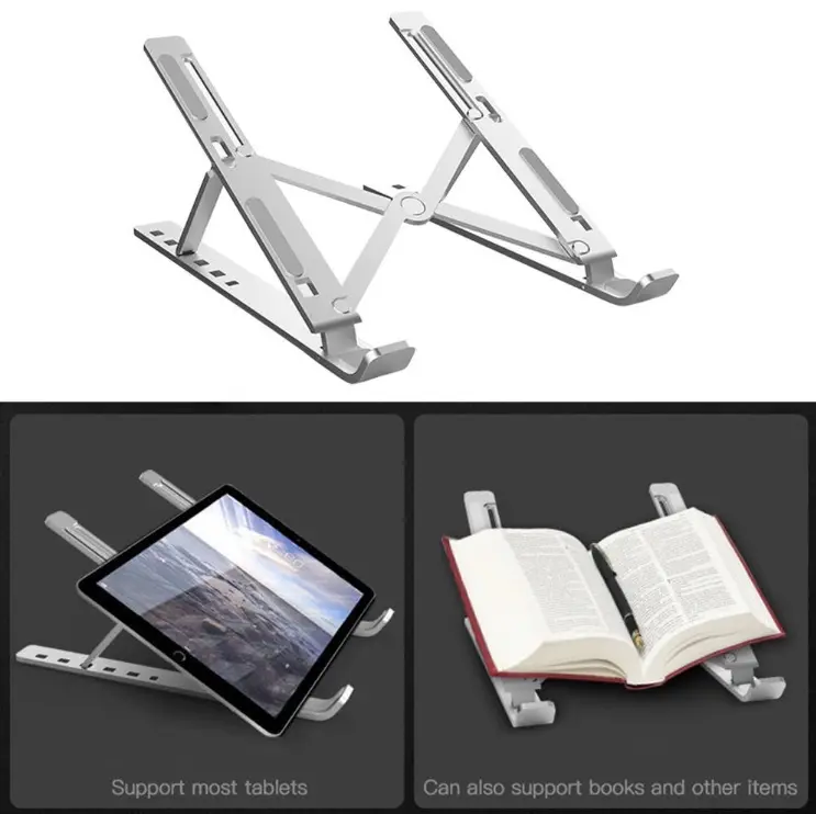 Laptop Stand Holder Dudukan Tablet Aluminium + Gratis Pouch