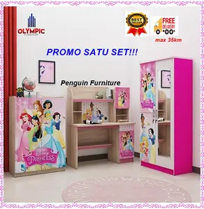 Satu Set Olympic/meja belajar anak/lemari pakaian anak /PROMO OLYMPIC