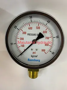 Pressure gauge//manometer 4 inch 60 bar(kg/cm2)black steel Ransburg