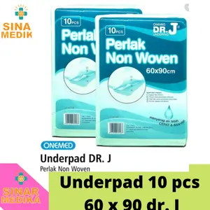 Underpad Disposable dr J isi 10 60 x 90. Perlak Sekali Pakai Non Woven