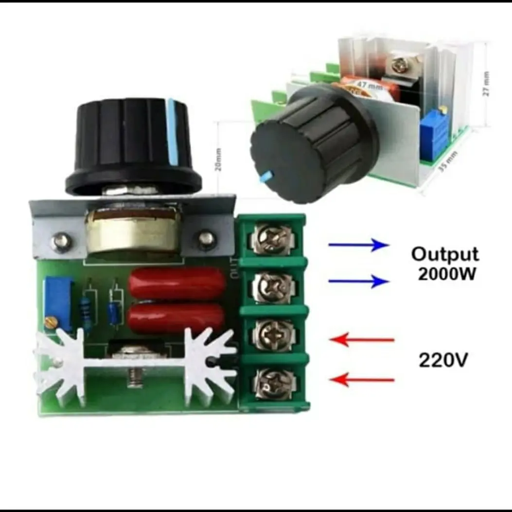 Dimmer SCR 2000w speed controller pengatur kecepatan motor suhu 2000 w