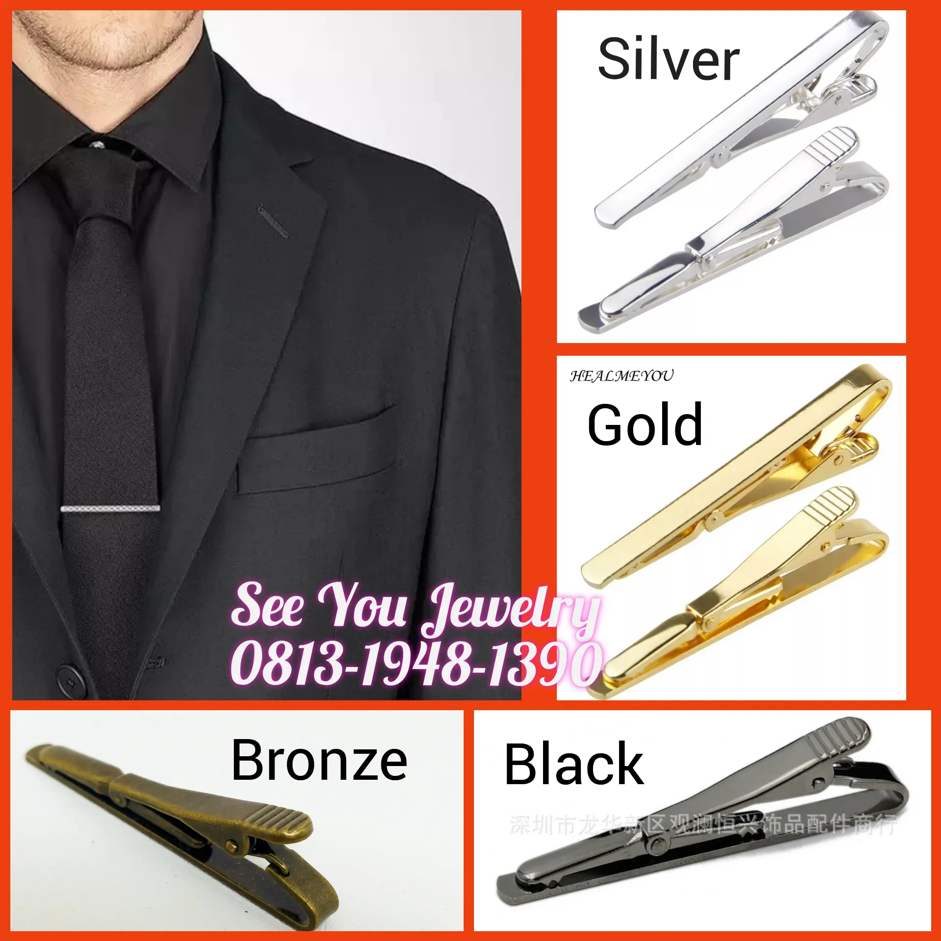 Penjepit Dasi / Pin / Klip Jepit Dasi Murah Stainless Steel Anti Karat