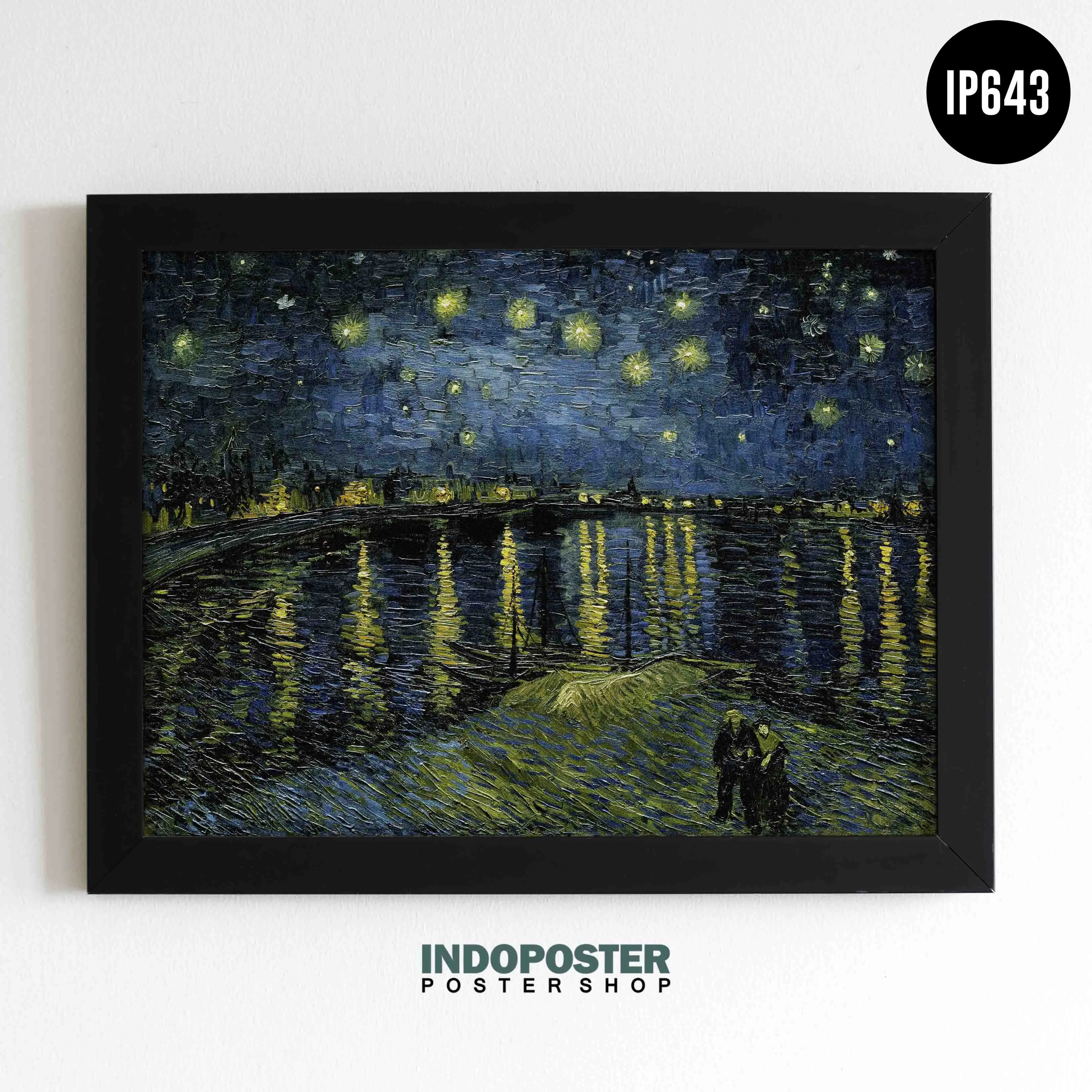 POSTER LUKISAN REPRO STARRY NIGHT OVER THE RHONE VINCENT VAN GOGH 12R