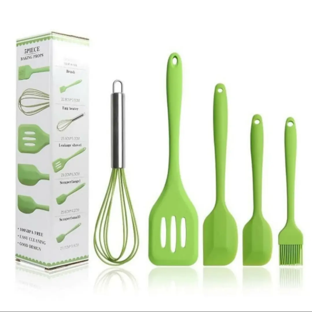 5 pc Baking Props Silicone Spatula Set Kuas Kocokan Silicone