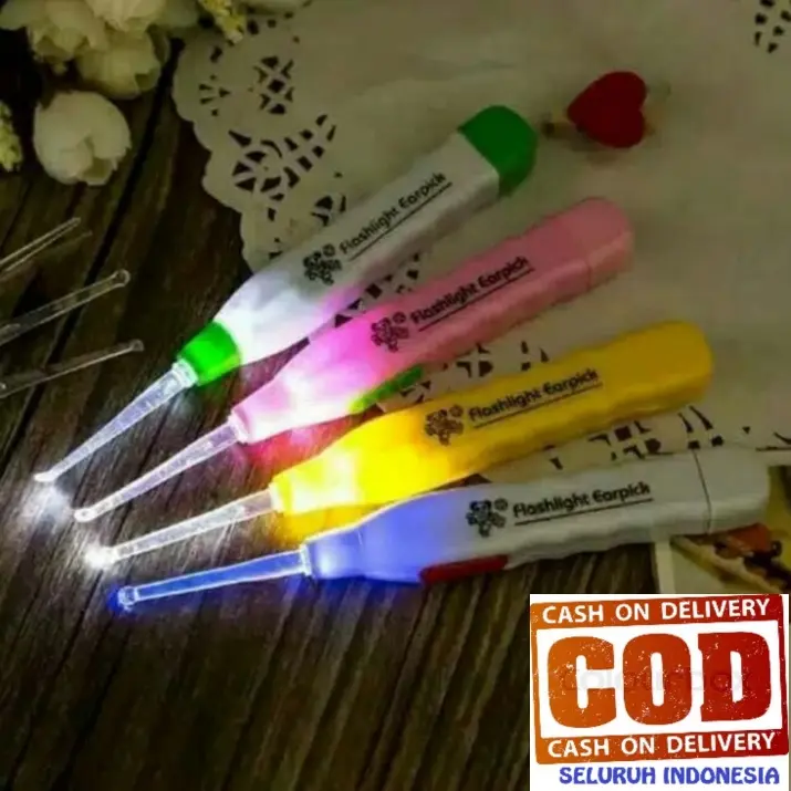 Pembersih Telinga Dengan Lampu LED KOREK KUPING LAMPU Korekan Telinga
