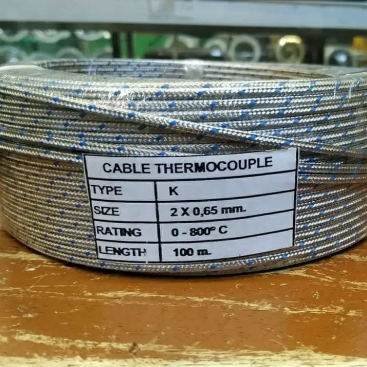 kabel thermocouple type K . 2 X 0,65mm (blue screen cable)