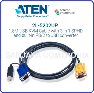 ATEN 2L-5202UP 1.8M USB KVM Cable with 3 in 1 SPHD built-in PS/2 - USB