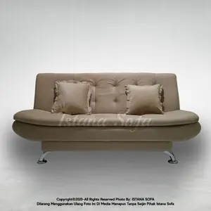 Sofabed / Sofa bed Amarist Minimalis Suede Cream Coklat Muda