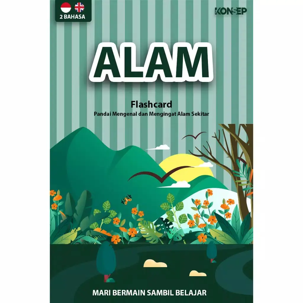flashcard mengenal alam / konsep flash card pengetahuan umum kartu