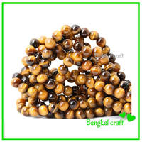 Gambar Bahan craft batu alam Tiger EYE 10mm bahan gelang dari bengkel craft Kota Administrasi Jakarta Barat 1 Tokopedia