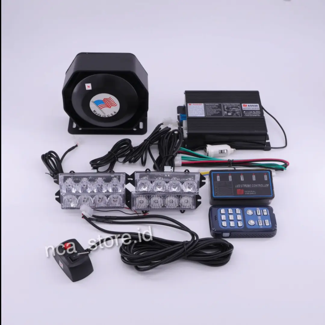 PAKET TOA FEDERAL SLIM,AMPLI AS920,DAN STROBO 4 TITIK TEBAL