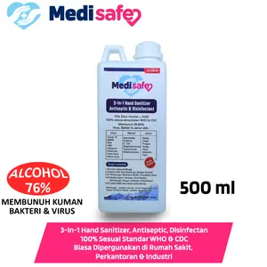 Hand Sanitizer 500 ML Medisafe Ethanol Antiseptic Disinfectant