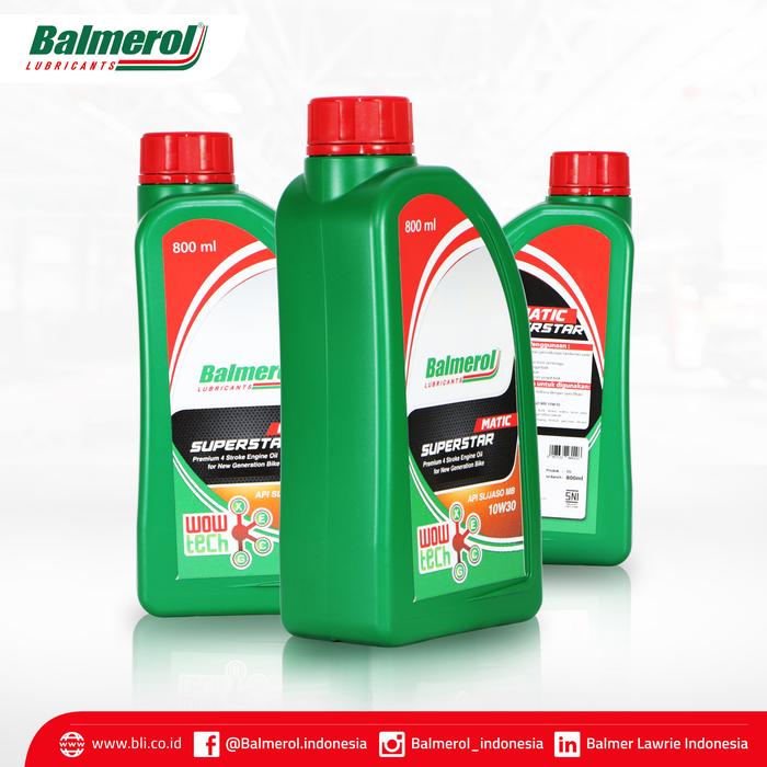 Gambar Oli Mesin Motor Matic Superstar API SL JASO MB 20W40 Balmerol - 800 ml dari Balmerol Store Kab. Serang Tokopedia