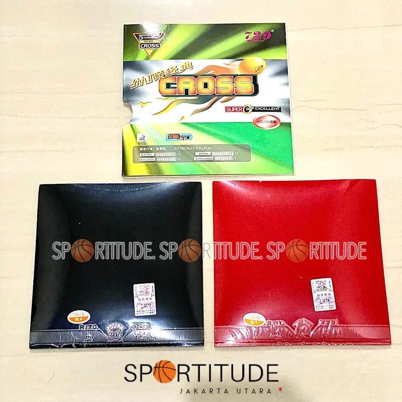 Karet Bat Pingpong Karet Bet Pingpong Rubber 729 CROSS Isi Sepasang 0