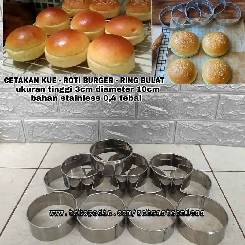 Ring burger 10cm 12 pcs - Ring roti - Ring cutter - Cetakan kue 0