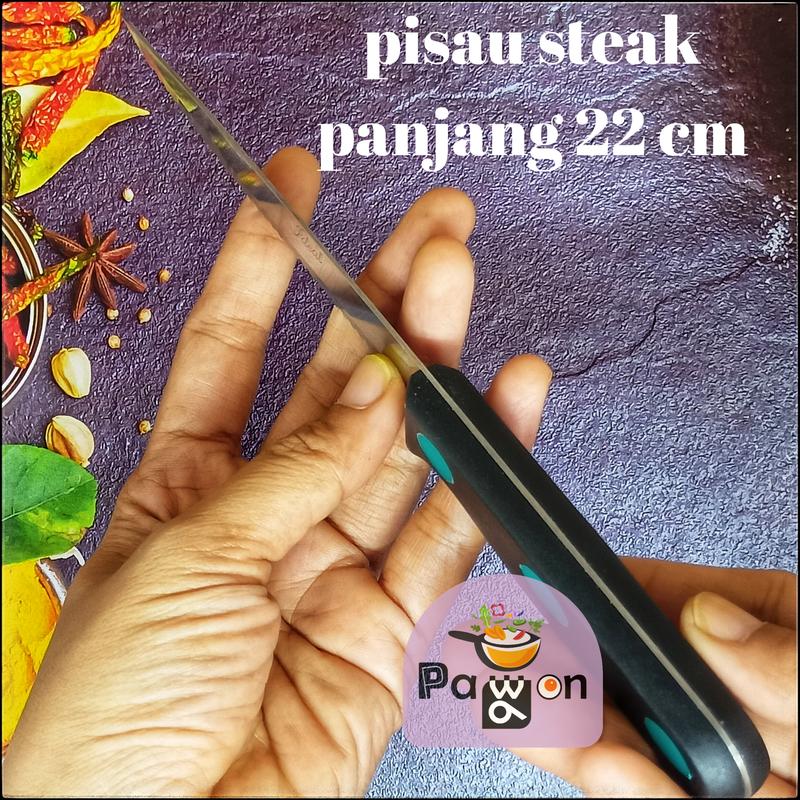 Pisau Steak Stainless Steel Panjang 22 cm Tajam Anti Karat ID107 2
