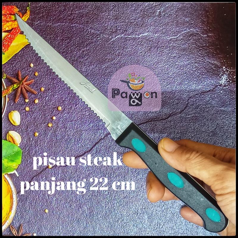 Pisau Steak Stainless Steel Panjang 22 cm Tajam Anti Karat ID107 1