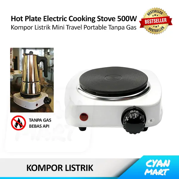 Kompor Listrik Pemanas Air Moka Pot Hot Plate Electric Cooking Mini
