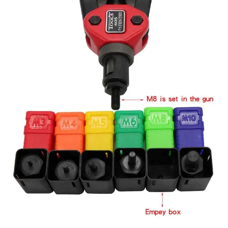 1Set Auto Riveting Tool Nut / Gun Riveter Blind Hand Heavy /Tang Rivet 2