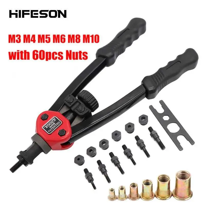 1Set Auto Riveting Tool Nut / Gun Riveter Blind Hand Heavy /Tang Rivet 0