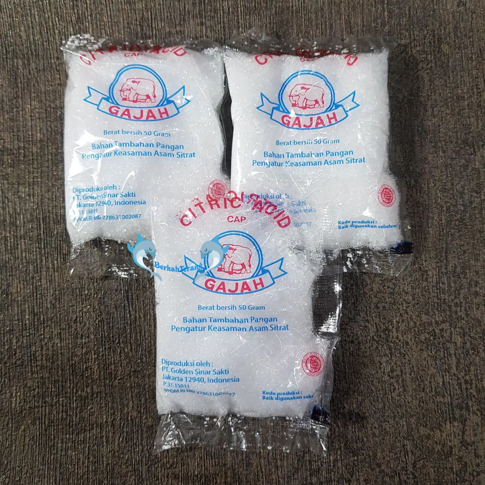 Asam Sitrat Fontaine Citric Acid Cap gajah Food Grade 50Gr / Sitrun