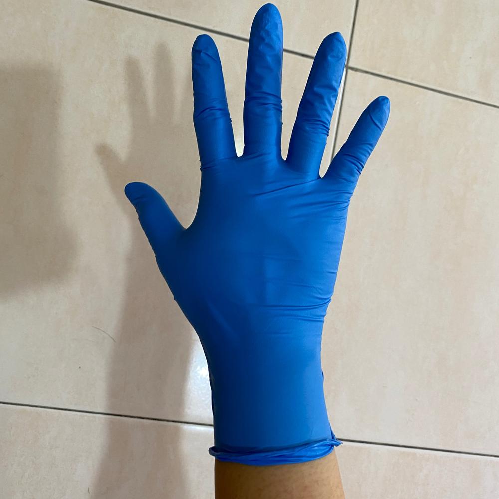 Sarung tangan bahan NITRILE warna biru isi 100pcs - M