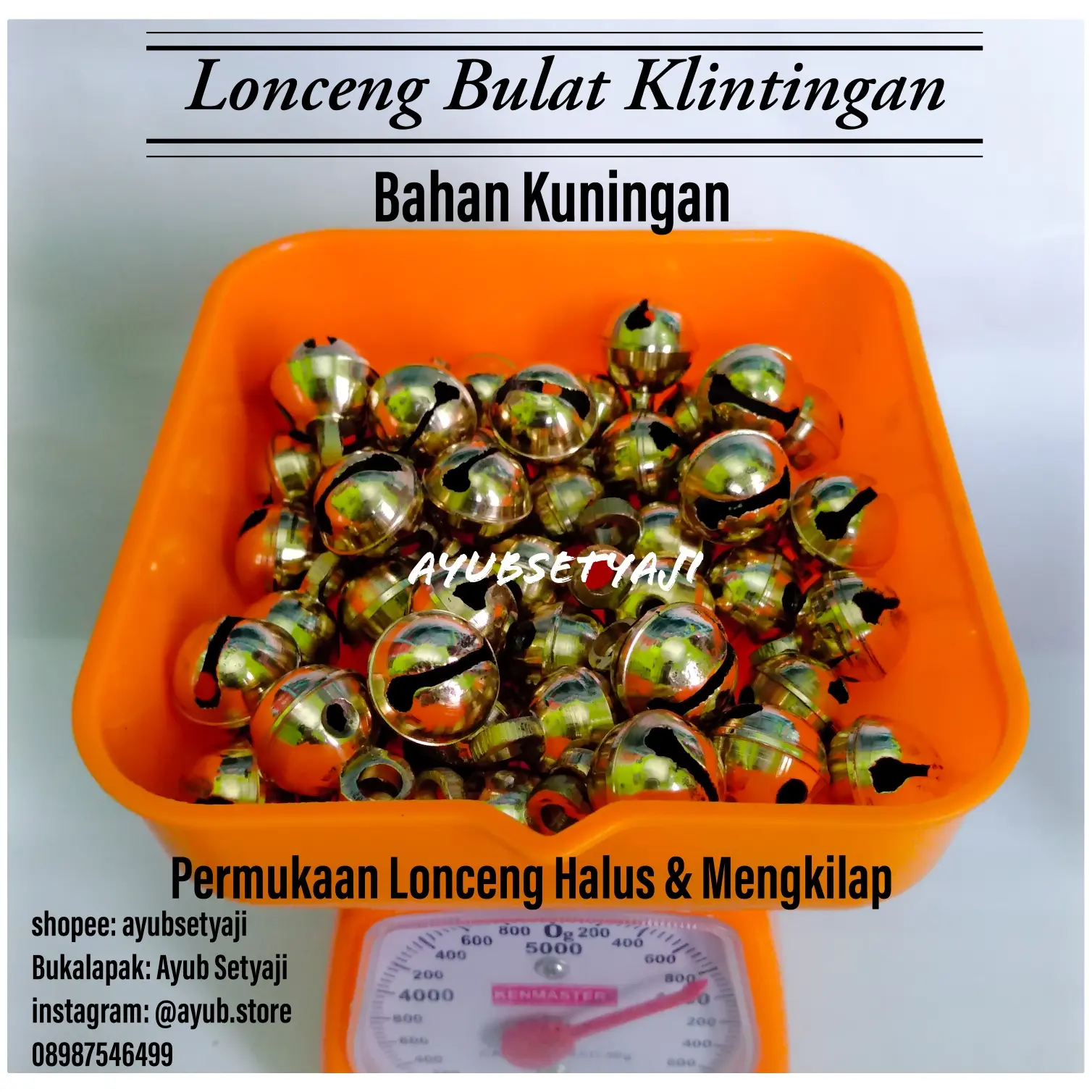 Lonceng Bulat Klintingan Krincingan Kuningan No 4 Diameter 2,8 cm