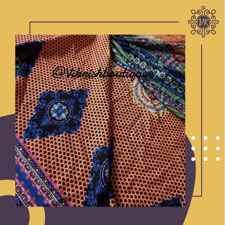 Kain katun rayon/ viscose rayon motif pinggiran 0