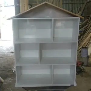 Lemari Rak Buku Anak Lemari Mainan Anak bentuk Rumah finishing duco