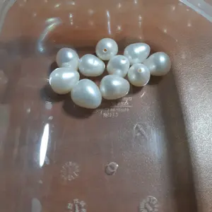 Butiran Mutiara Air Tawar 8.5mm (Oval) (lubang satu)