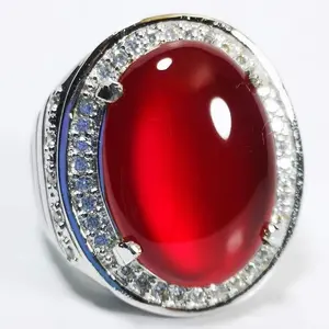 Batu Cincin Pria Natural Red Carnelian Baron Crystal Air