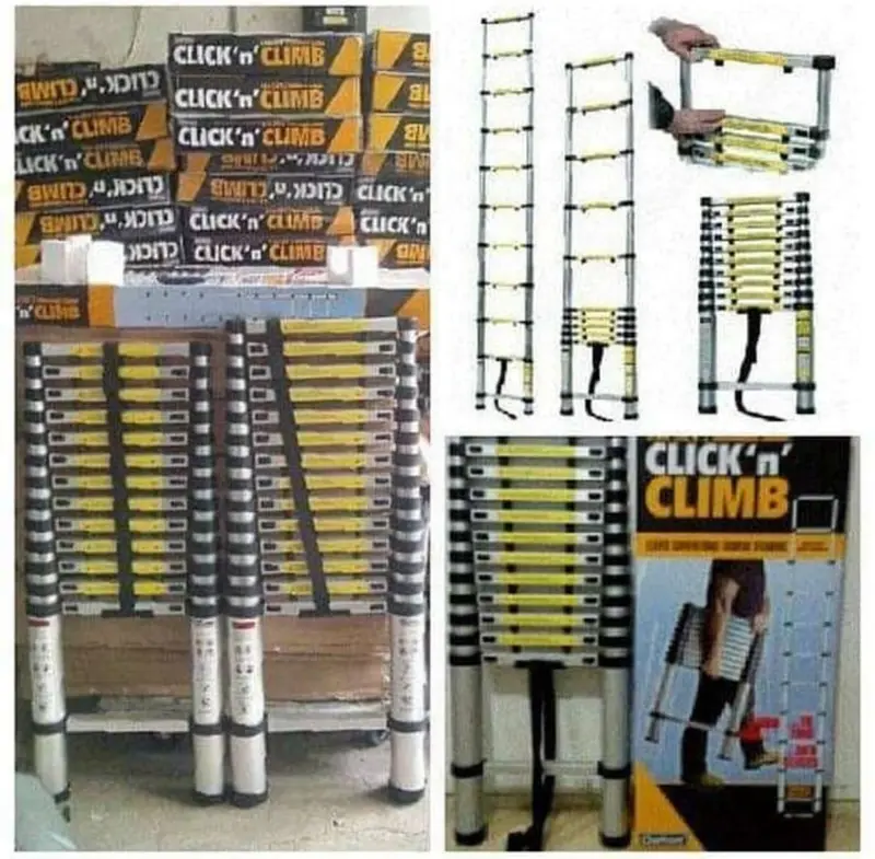 Tangga Lipat Teleskopik 3.2m Single Telescopic Ladder 3.2m 3