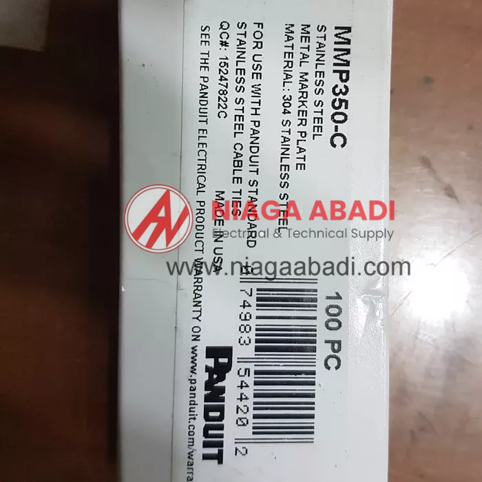 Gambar Panduit Stainless Steel Metal Marker Plate 304 MMP350-C Cable Ties dari Niaga Abadi Kenari Kota Administrasi Jakarta Pusat Tokopedia