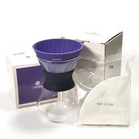 Gambar Set Coffee V60 Volcano Dripper + Decanter Carafe 400ml + 40 Coffee Filter + Kopi - Ungu dari Maharaja Coffee Kota Administrasi Jakarta Pusat 1 Tokopedia