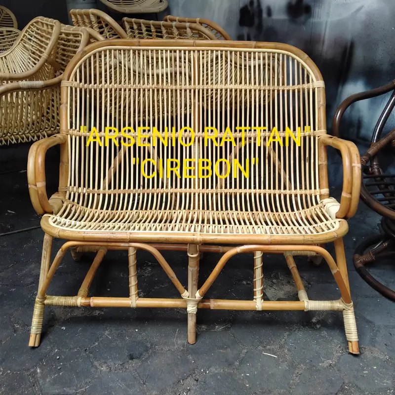 Kursi Teras/Kursi Taman Pengki Panjang Rotan 0