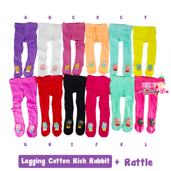 Gambar YooBerry Legging Anti Slip + Rattle 3D Cotton Rich Bayi 0-12 Bulan -2 - 6-12 Bulan, Motif K dari Berry Baby Kota Bandung Tokopedia
