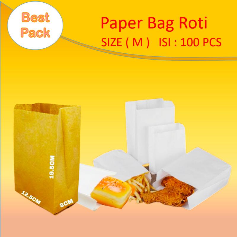 Paper Bag Roti paper bag -/ kantong kertas putih untuk roti, fried chicken dan - Shop ...